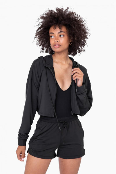 Black Crop Zip Jacket