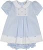 Blue Rosebud Bib Dress