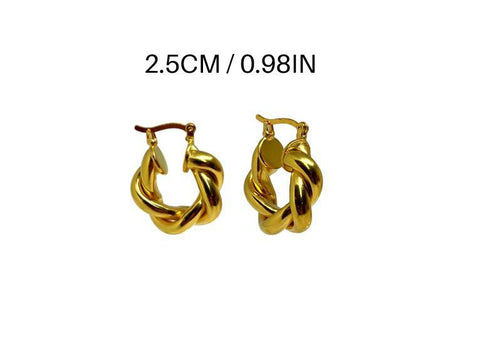 Braid Hoop Earring 18K