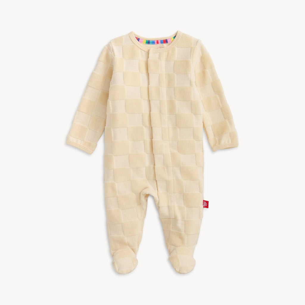 Checkered Velour Magnetic Footie