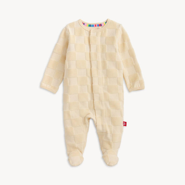 Checkered Velour Magnetic Footie