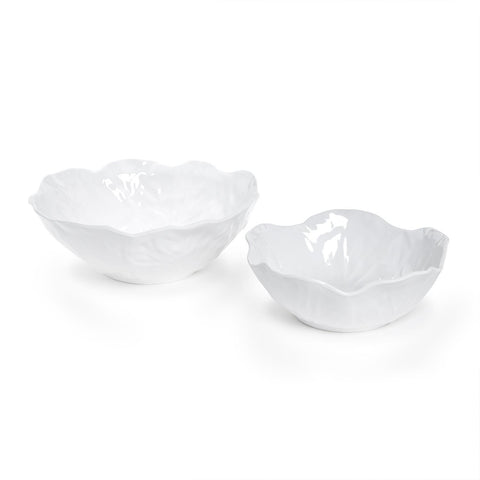 White Cabbage Serving Bowls