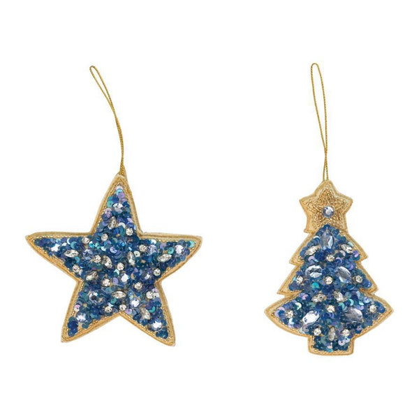 Blue Sequin Ornament