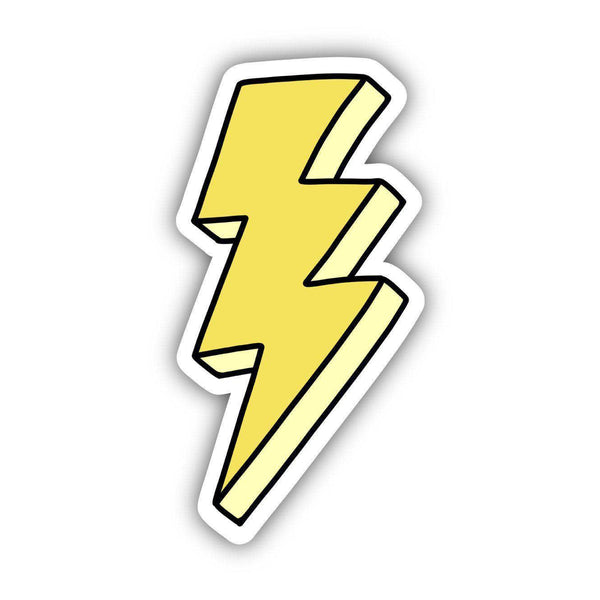 Lightning Bolt Yellow Sticker