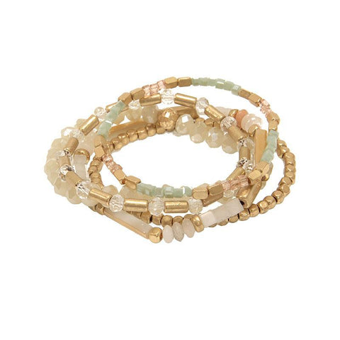 5 Row Multi Bead Bracelet