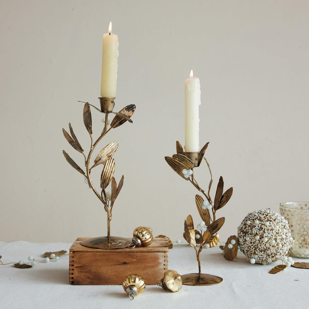 Mistletoe Taper Holder