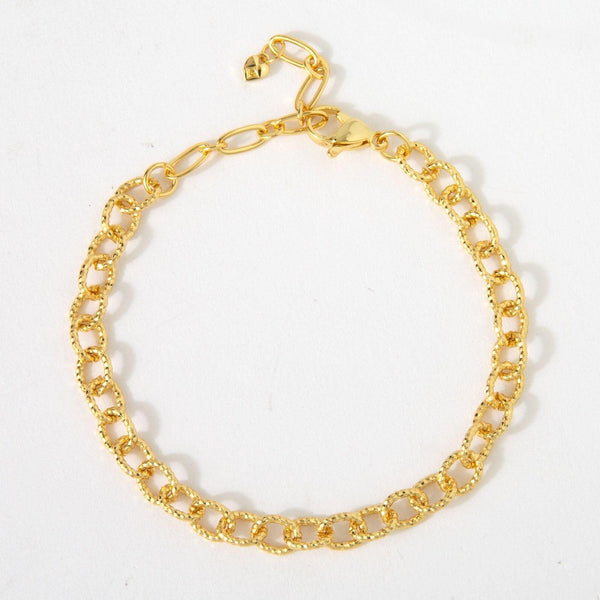 Textured Oval Chain Bracelet