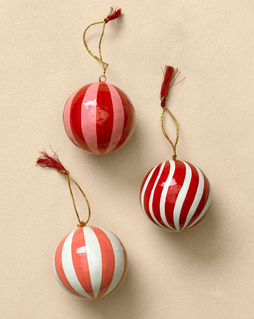 Paper Mache Stripe Ornament