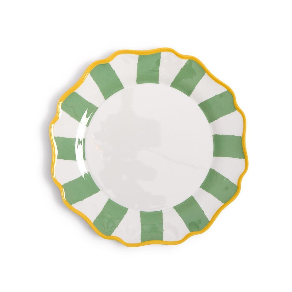 Green Stripe Melamine Plate