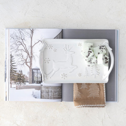 Debossed Deer Serving Tray