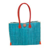 Zafran Solid Color Straw Beach Bag