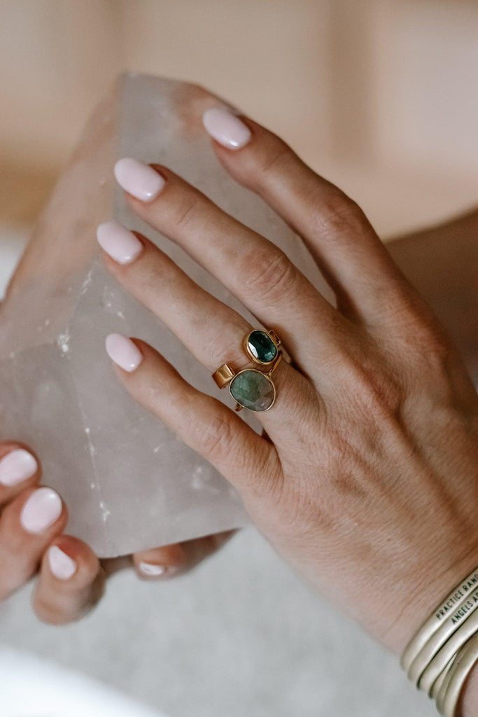 Watermelon Tourmaline Open Ring