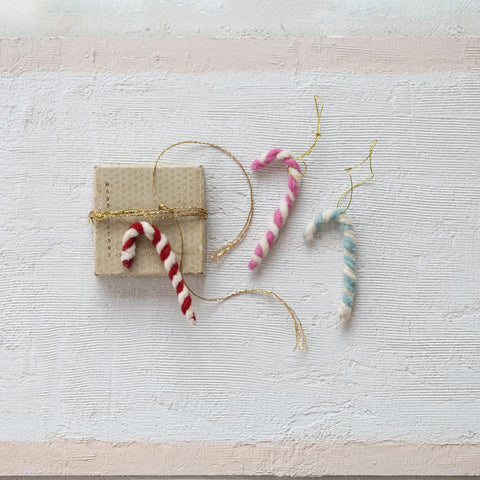 Wool Candy Cane Ornament