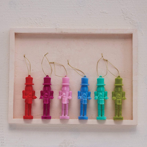 Flocked Nutcracker Ornament