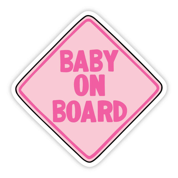 Pink Baby on Board Large Sticker