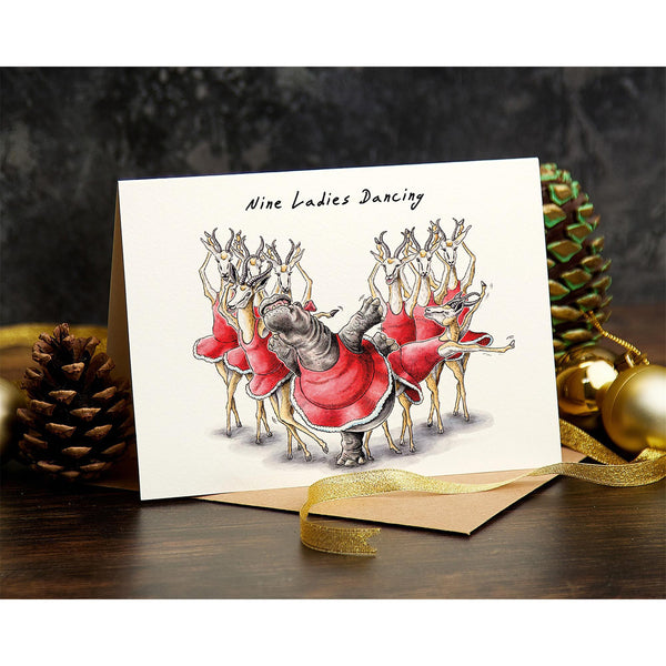 Nine Ladies Dancing Christmas Card