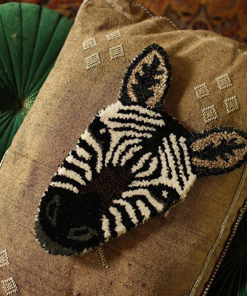 Zebra Rug Head Stripey Zebra Head Rug – Blume Organics