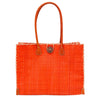 Zafran Solid Color Straw Beach Bag