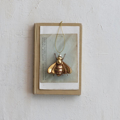 Glitter Gold Bee Ornament