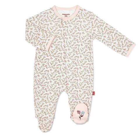 Bedford Floral organic cotton magnetic footie