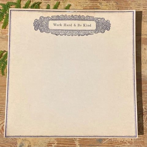 Work Hard Be Kind Small Notepad