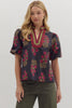 Midnight Flora Blouse