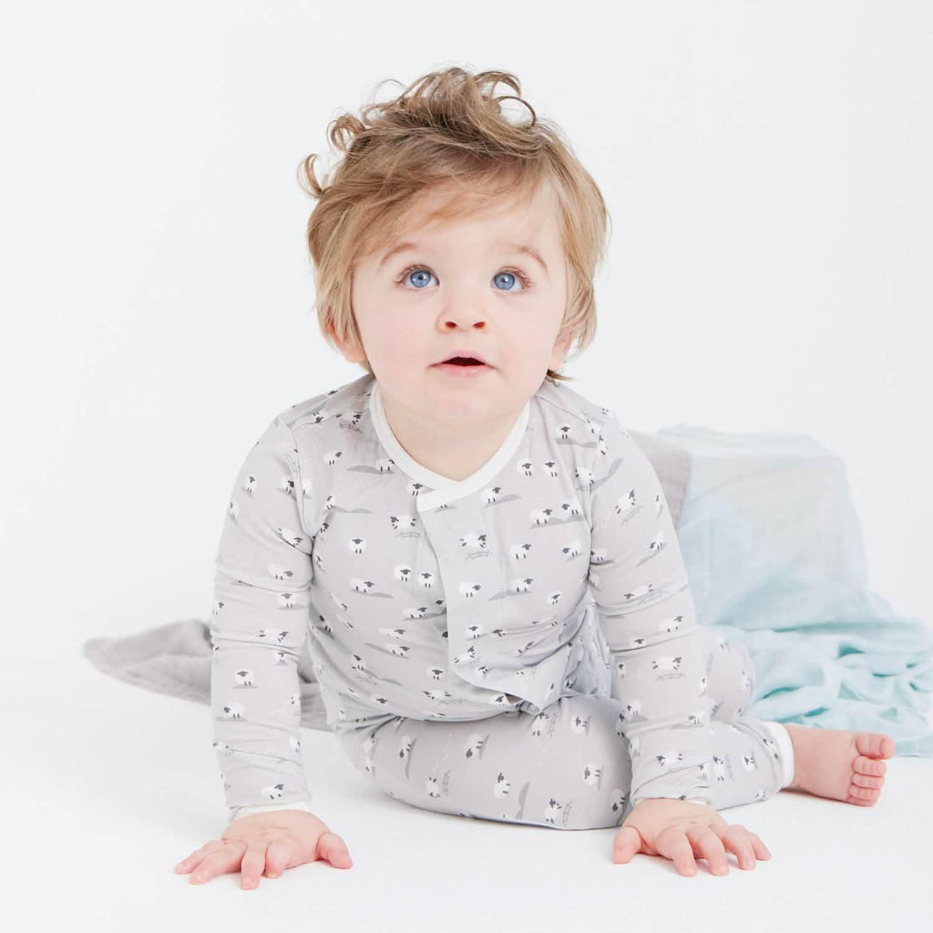 Baa Baa Baby Gray Modal Magnetic Coverall