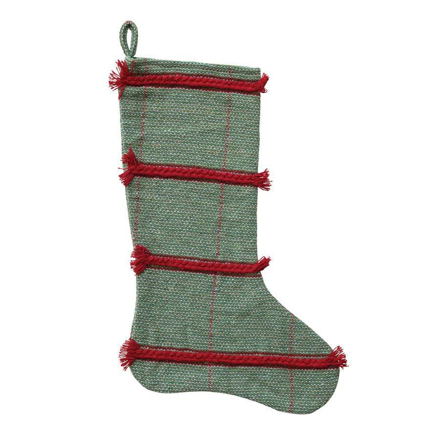 Green & Red Fringe Stocking