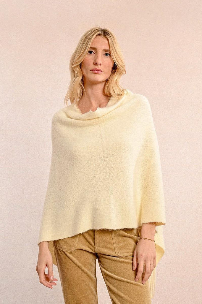 Cream Fringed Poncho