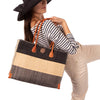 Zafran 3 Color Block Straw Bag