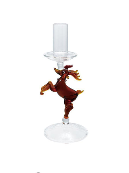 Glass Deer Taper Holder