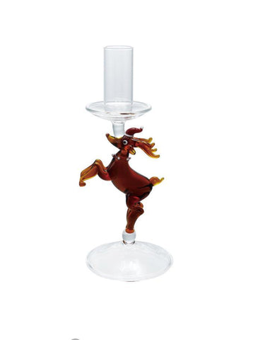 Glass Deer Taper Holder