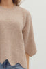 Scallop Taupe Top