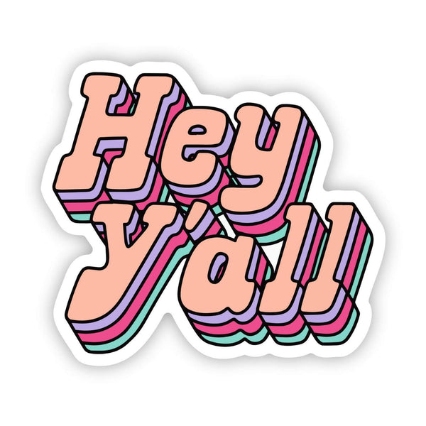Hey Y'all Peach Sticker