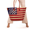 American Flag Straw Tote
