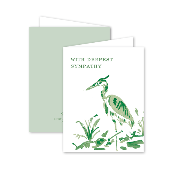 Heron Green Sympathy Card