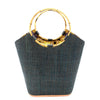 Carmen Straw Bucket Bag with Bamboo Handles