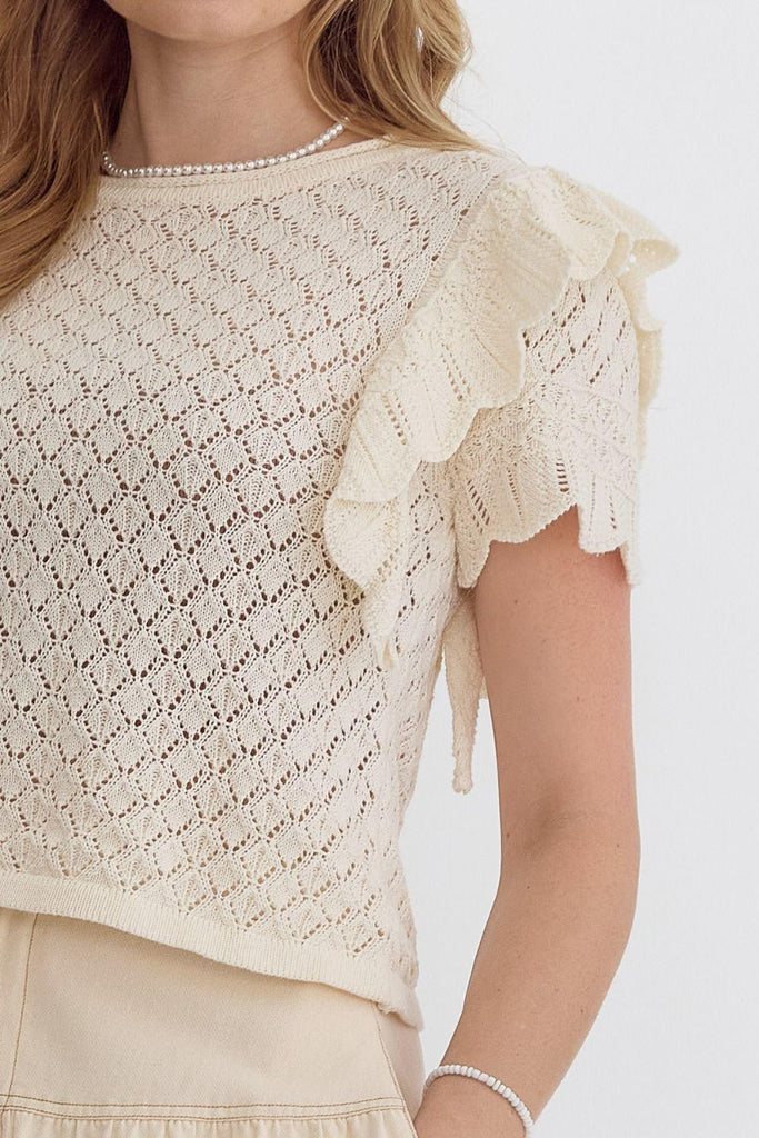 Kyte Ruffle Knit Blouse
