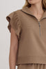 Bentley Taupe Ruffle Top
