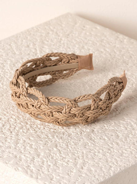 Basketweave Taupe Headband