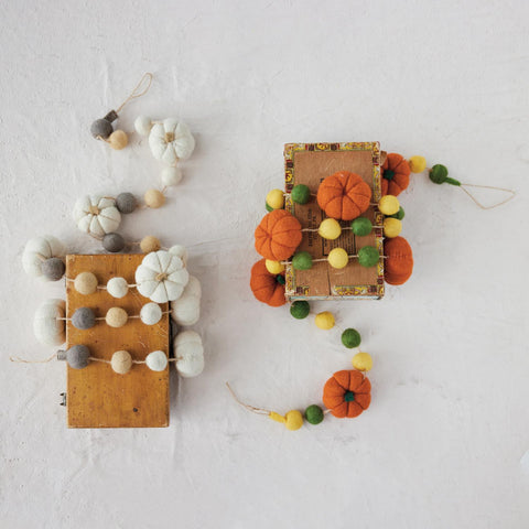 Orange Pumpkin Ball Garland