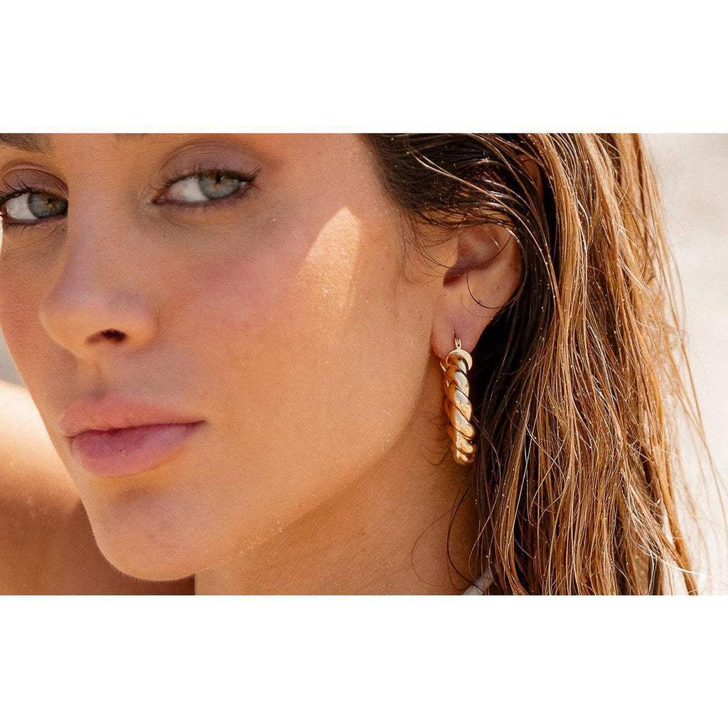 Braid Hoop Earring 18K