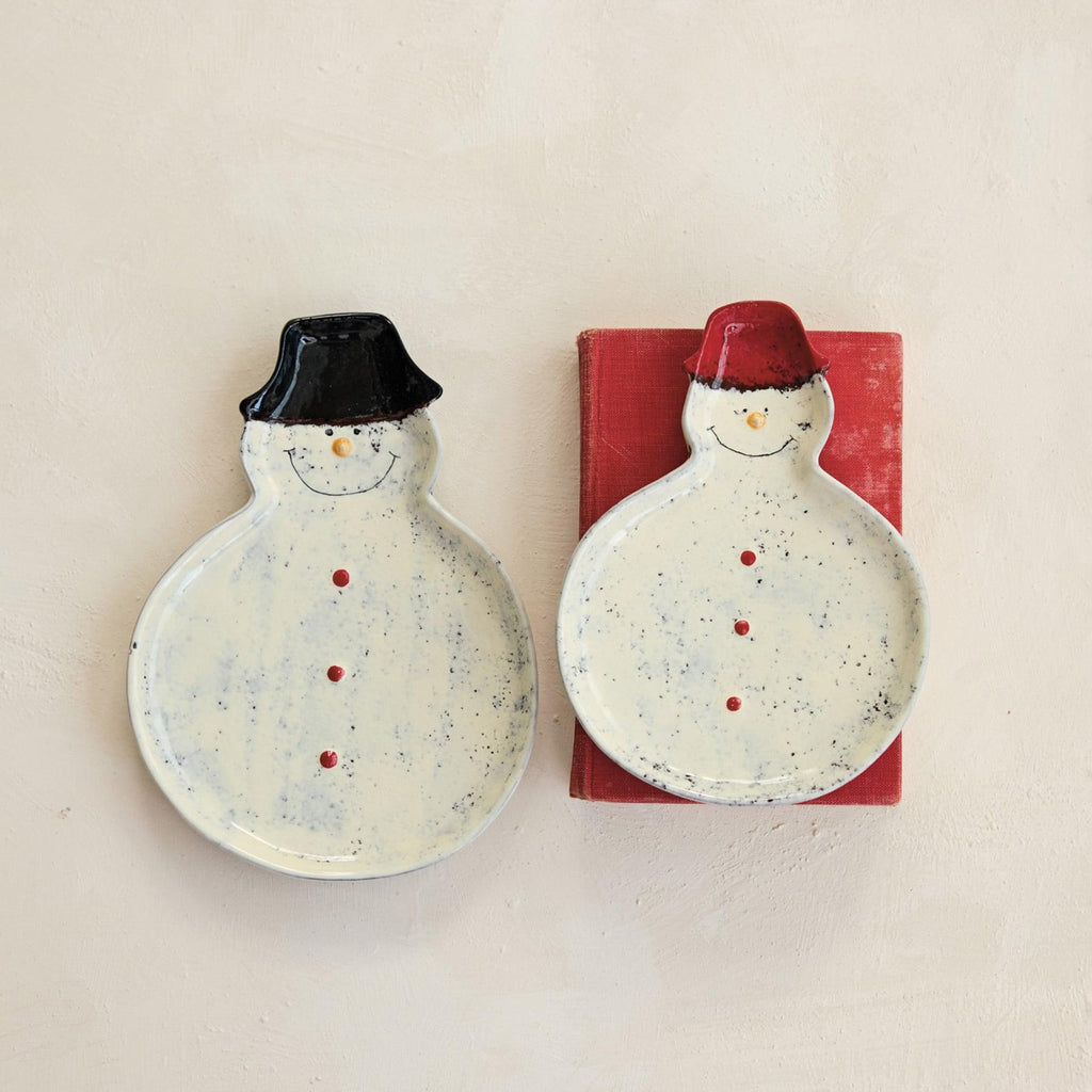 Snowman Hand Painted Plate