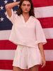 Flounce Cream Blouse