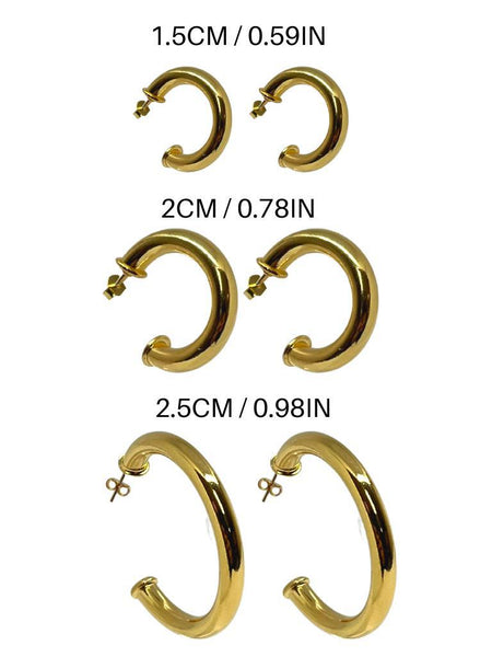 Mini Round Hoop Earring 18K