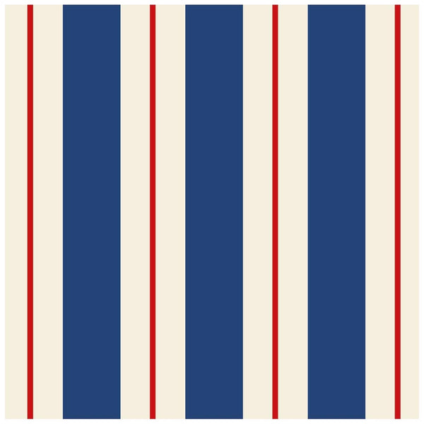 Navy & Red Awning Stripe Cocktail Napkin