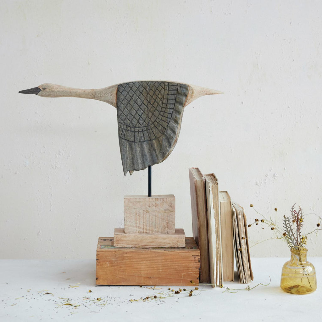 Carved Goose Decor