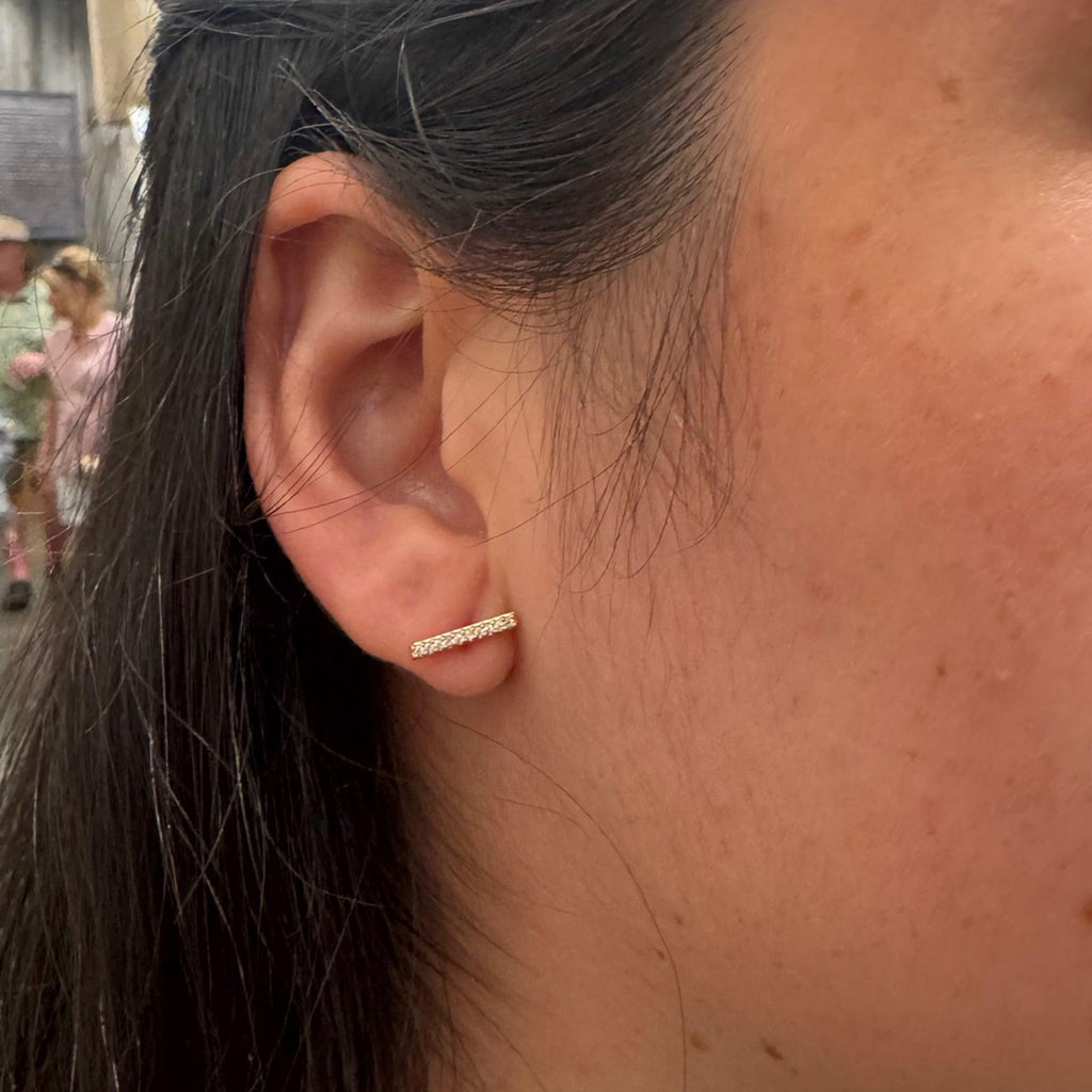 Gold Multi Bar Crystal Studs