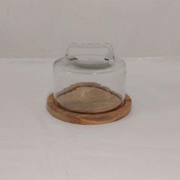 Wood Cake Plate with Dome
