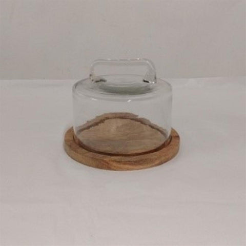 Wood Cake Plate with Dome